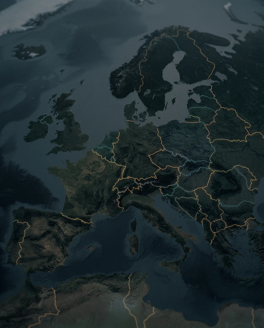 Editorial map of Europe